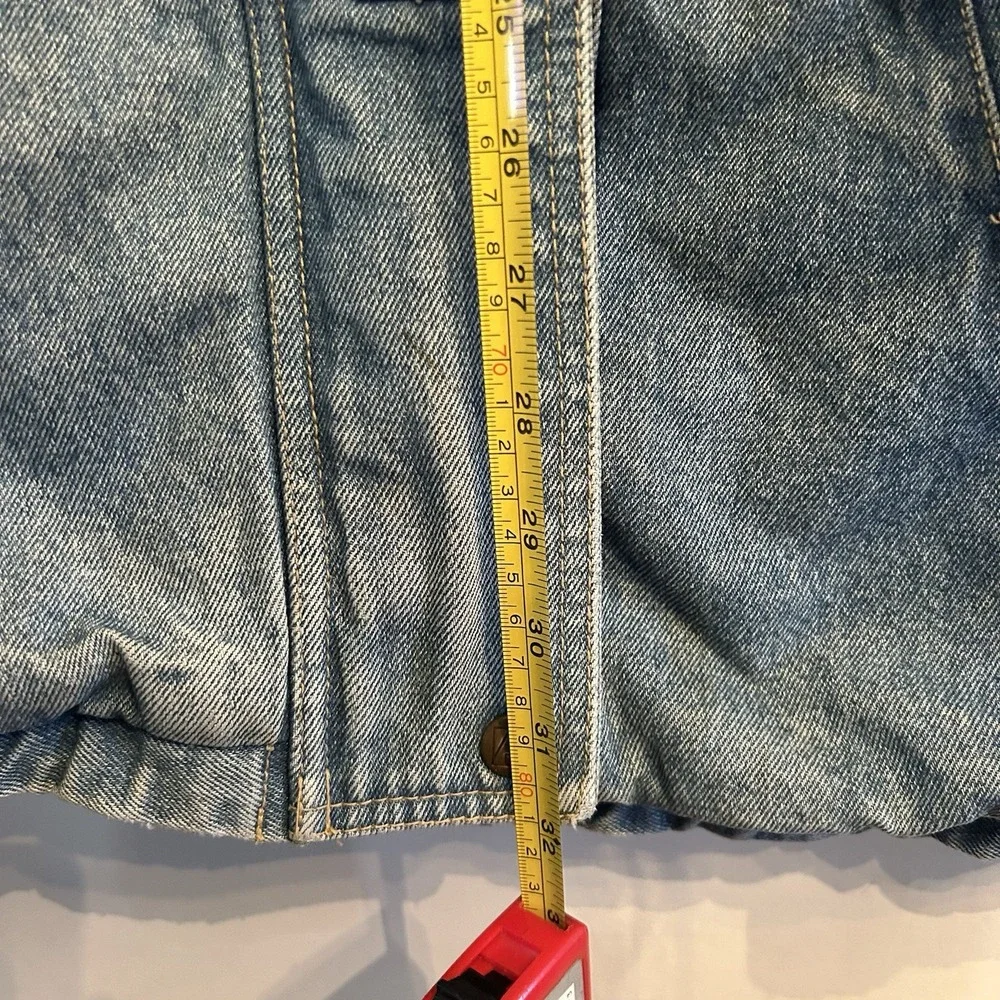 Vintage 80s Andy Johns Sport Western Denim Sherpa Lined Jacket Size Medium - Picture 11 of 14